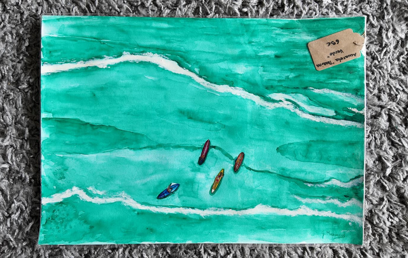 Acuarela Marina verde A3