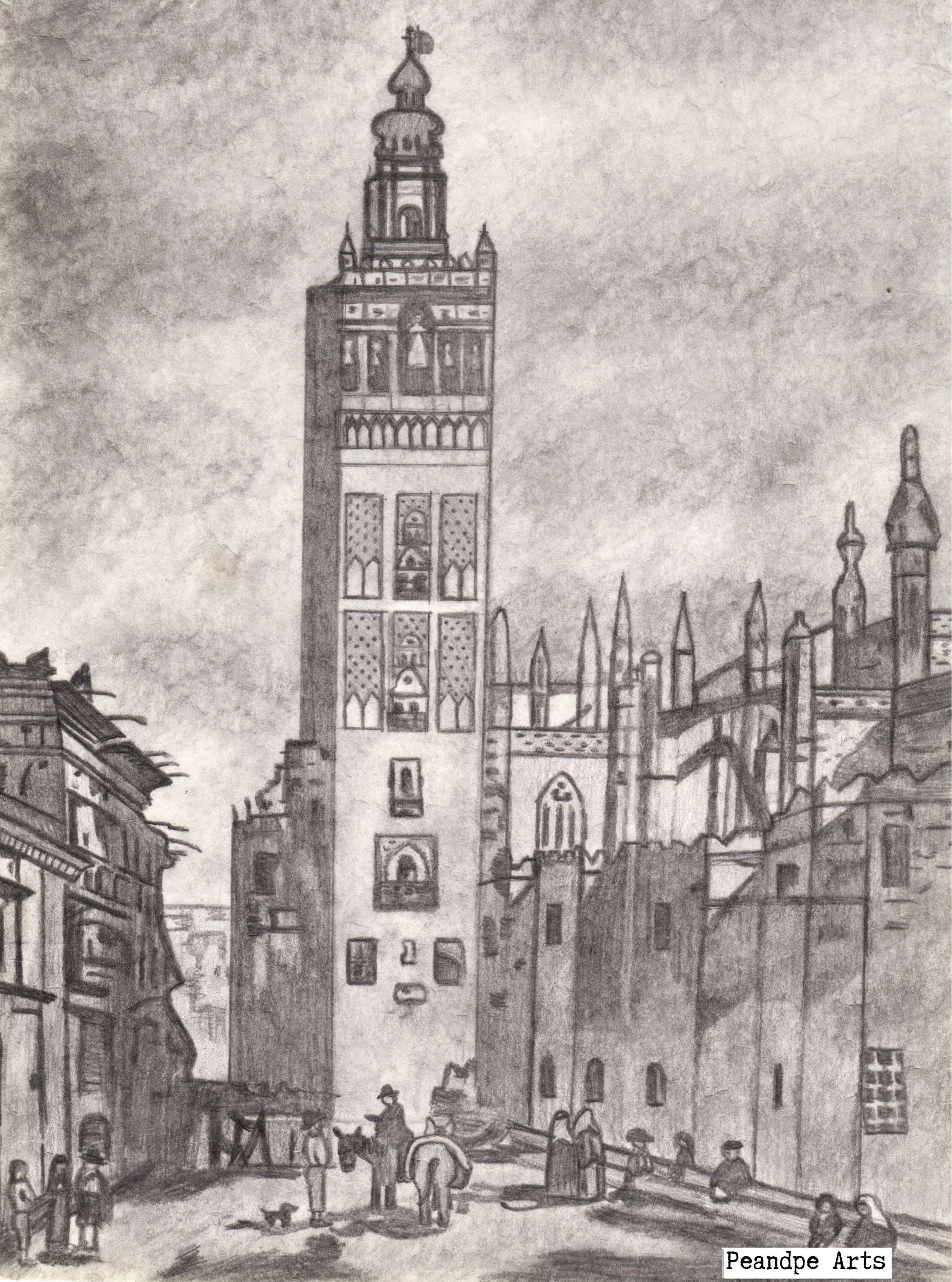 Print carboncillo Catedral de Sevilla | Pe&Pe Arts