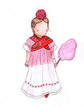 Acuarela original Flamenca con algodón