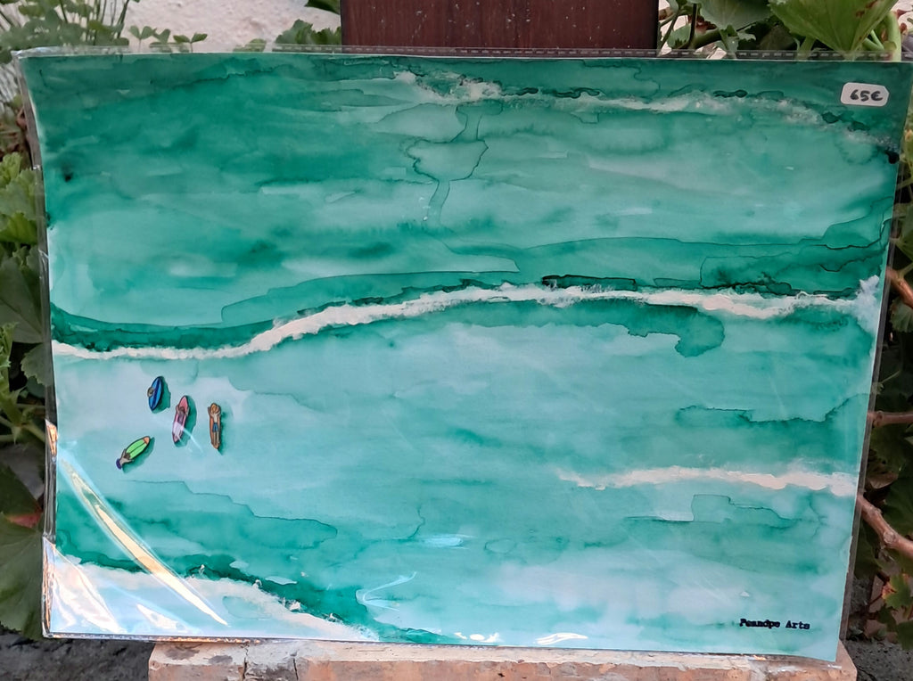 Acuarela Marina Verde A3