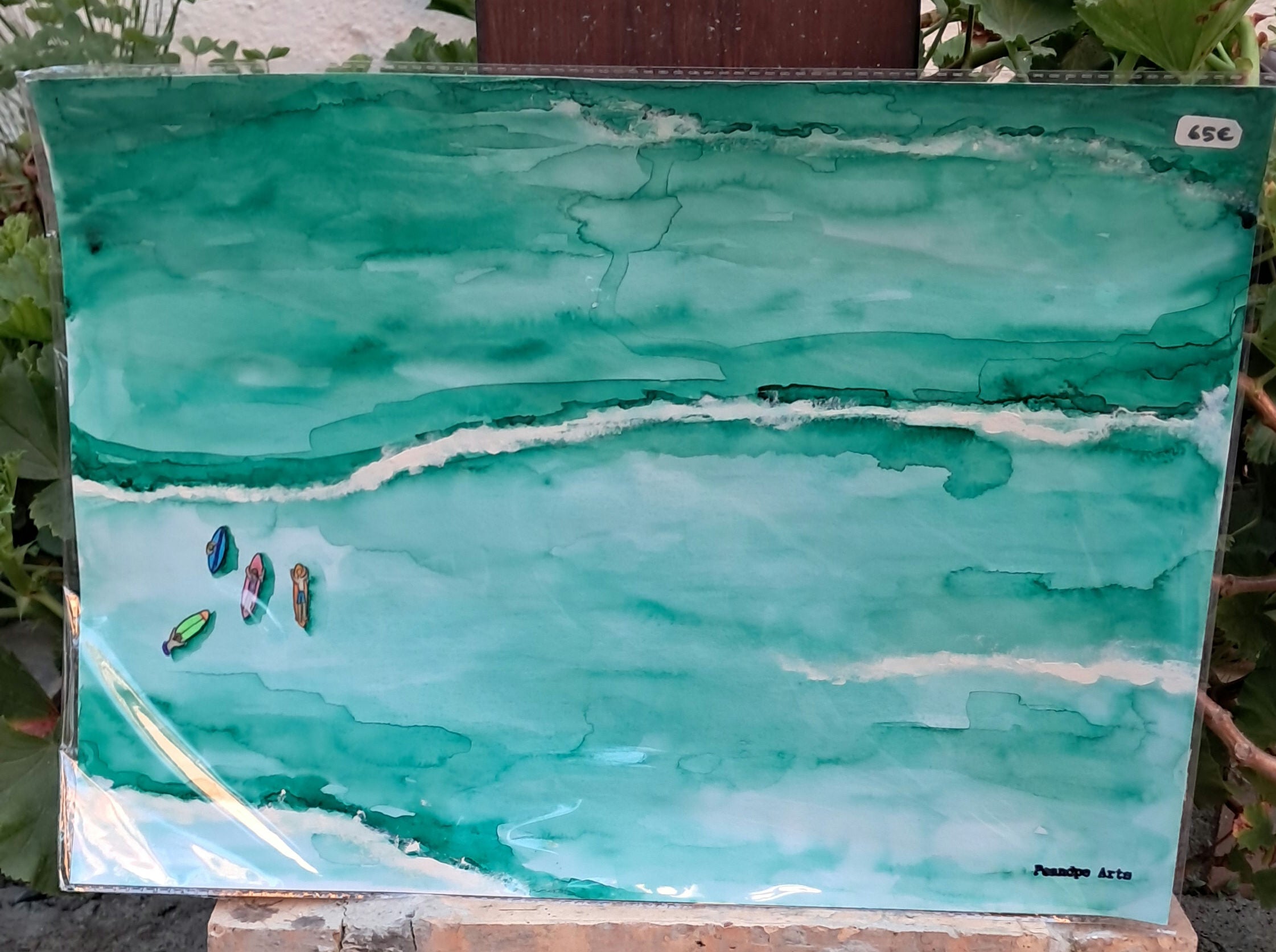 Acuarela Marina Verde A3